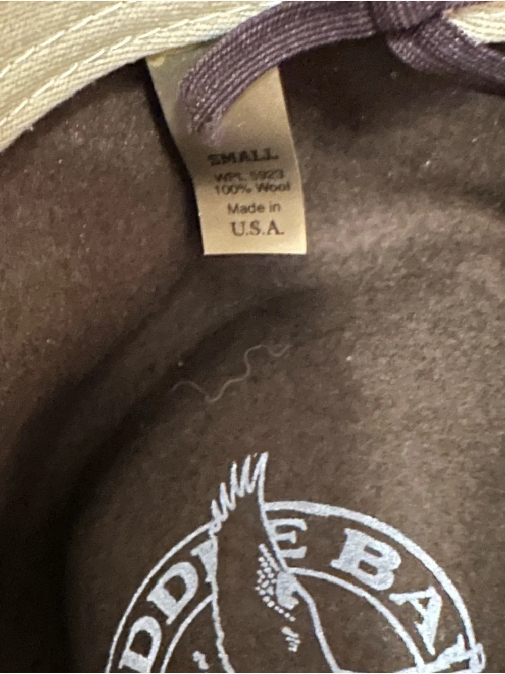 Eddy Bauer Brown Cowboy Hat Small 100% Wool Made in USA Western Wide Brim